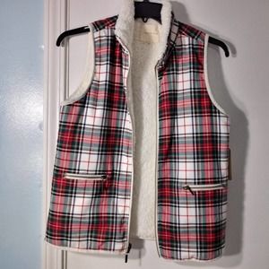 Copper Key Reversible plaided pullover vest size S New With Tag